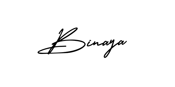 How to make Binaya name signature. Use AmerikaSignatureDemo-Regular style for creating short signs online. This is the latest handwritten sign. Binaya signature style 3 images and pictures png