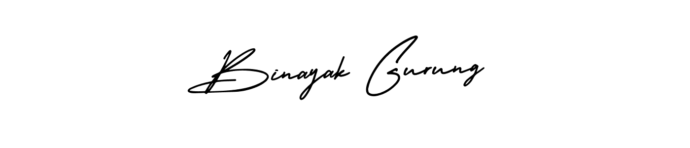 It looks lik you need a new signature style for name Binayak Gurung. Design unique handwritten (AmerikaSignatureDemo-Regular) signature with our free signature maker in just a few clicks. Binayak Gurung signature style 3 images and pictures png