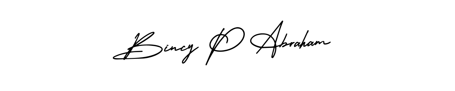 Bincy P Abraham stylish signature style. Best Handwritten Sign (AmerikaSignatureDemo-Regular) for my name. Handwritten Signature Collection Ideas for my name Bincy P Abraham. Bincy P Abraham signature style 3 images and pictures png