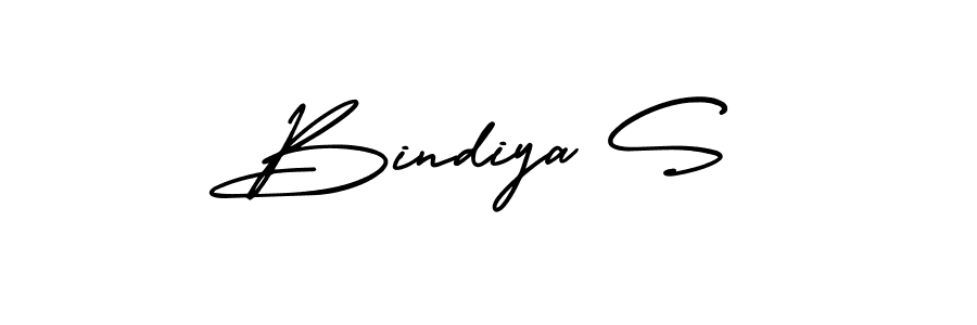 How to make Bindiya S name signature. Use AmerikaSignatureDemo-Regular style for creating short signs online. This is the latest handwritten sign. Bindiya S signature style 3 images and pictures png