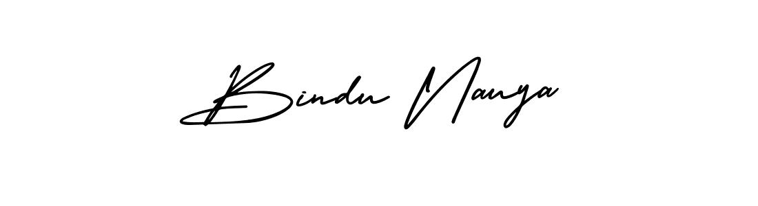 How to make Bindu Nauya name signature. Use AmerikaSignatureDemo-Regular style for creating short signs online. This is the latest handwritten sign. Bindu Nauya signature style 3 images and pictures png