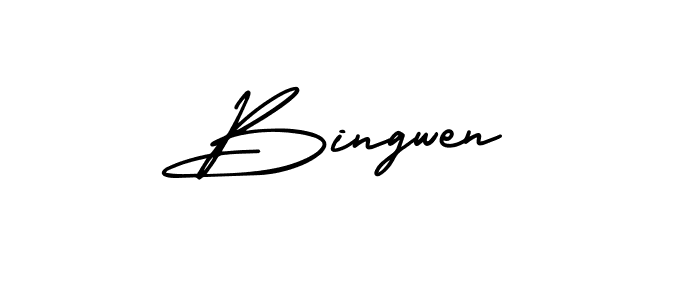 Bingwen stylish signature style. Best Handwritten Sign (AmerikaSignatureDemo-Regular) for my name. Handwritten Signature Collection Ideas for my name Bingwen. Bingwen signature style 3 images and pictures png