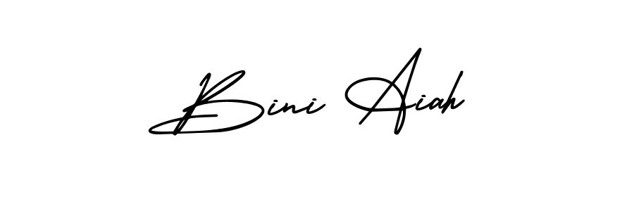 Also we have Bini Aiah name is the best signature style. Create professional handwritten signature collection using AmerikaSignatureDemo-Regular autograph style. Bini Aiah signature style 3 images and pictures png