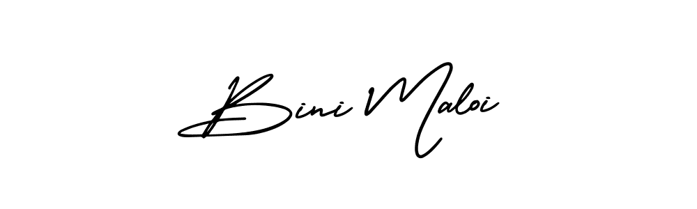 Use a signature maker to create a handwritten signature online. With this signature software, you can design (AmerikaSignatureDemo-Regular) your own signature for name Bini Maloi. Bini Maloi signature style 3 images and pictures png