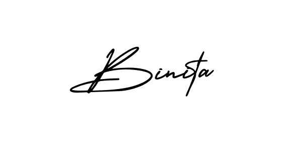 Make a beautiful signature design for name Binita. With this signature (AmerikaSignatureDemo-Regular) style, you can create a handwritten signature for free. Binita signature style 3 images and pictures png