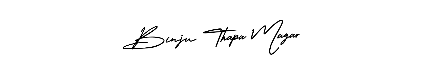 Make a beautiful signature design for name Binju Thapa Magar. With this signature (AmerikaSignatureDemo-Regular) style, you can create a handwritten signature for free. Binju Thapa Magar signature style 3 images and pictures png