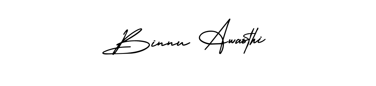 Use a signature maker to create a handwritten signature online. With this signature software, you can design (AmerikaSignatureDemo-Regular) your own signature for name Binnu Awasthi. Binnu Awasthi signature style 3 images and pictures png