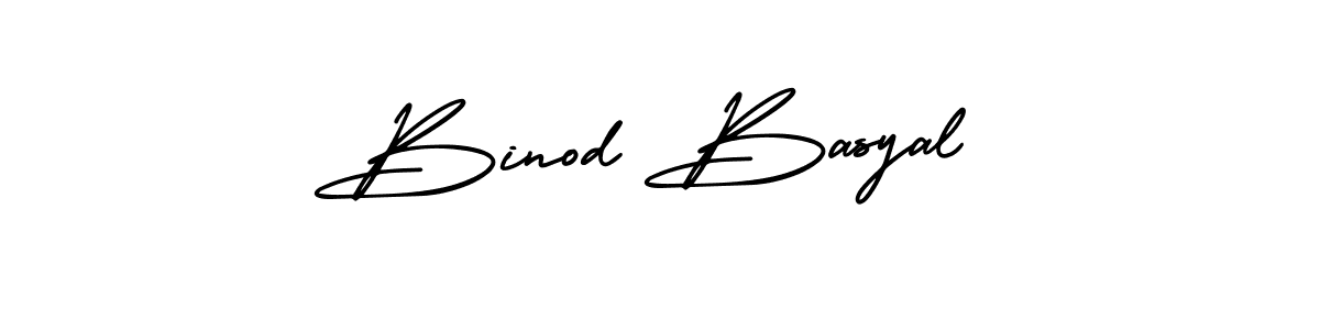 The best way (AmerikaSignatureDemo-Regular) to make a short signature is to pick only two or three words in your name. The name Binod Basyal include a total of six letters. For converting this name. Binod Basyal signature style 3 images and pictures png