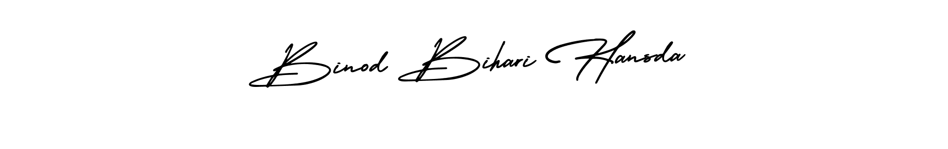 How to make Binod Bihari Hansda name signature. Use AmerikaSignatureDemo-Regular style for creating short signs online. This is the latest handwritten sign. Binod Bihari Hansda signature style 3 images and pictures png