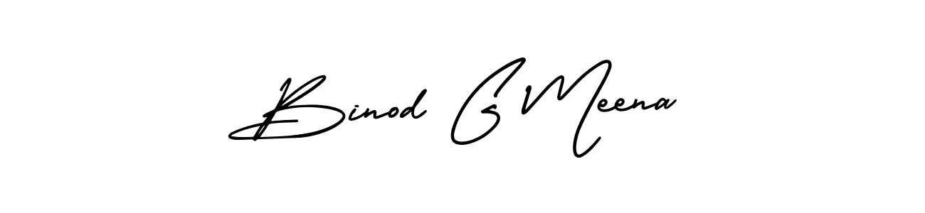 Create a beautiful signature design for name Binod G Meena. With this signature (AmerikaSignatureDemo-Regular) fonts, you can make a handwritten signature for free. Binod G Meena signature style 3 images and pictures png