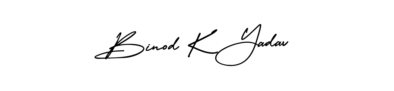 Design your own signature with our free online signature maker. With this signature software, you can create a handwritten (AmerikaSignatureDemo-Regular) signature for name Binod K Yadav. Binod K Yadav signature style 3 images and pictures png