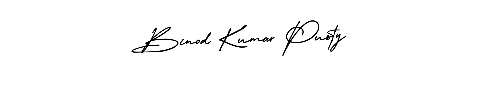 Make a beautiful signature design for name Binod Kumar Pusty. With this signature (AmerikaSignatureDemo-Regular) style, you can create a handwritten signature for free. Binod Kumar Pusty signature style 3 images and pictures png