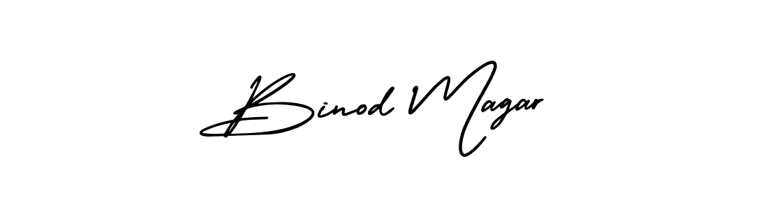 Design your own signature with our free online signature maker. With this signature software, you can create a handwritten (AmerikaSignatureDemo-Regular) signature for name Binod Magar. Binod Magar signature style 3 images and pictures png