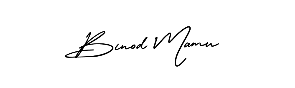 How to make Binod Mamu signature? AmerikaSignatureDemo-Regular is a professional autograph style. Create handwritten signature for Binod Mamu name. Binod Mamu signature style 3 images and pictures png
