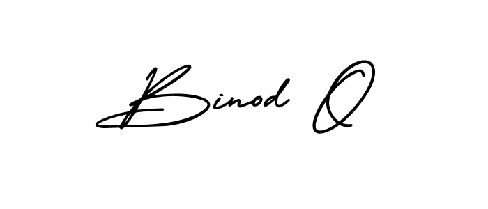 Binod O stylish signature style. Best Handwritten Sign (AmerikaSignatureDemo-Regular) for my name. Handwritten Signature Collection Ideas for my name Binod O. Binod O signature style 3 images and pictures png