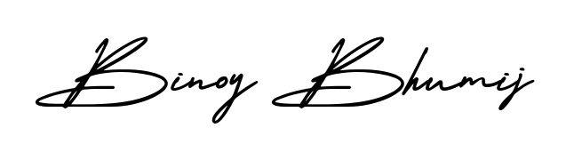 Download transparent PNG signature for name Binoy Bhumij styled with AmerikaSignatureDemo-Regular font. Ready to paste directly into PDF and Word agreements. Binoy Bhumij signature style 3 images and pictures png