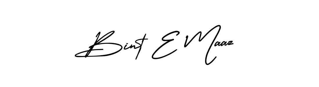 Bint E Maaz stylish signature style. Best Handwritten Sign (AmerikaSignatureDemo-Regular) for my name. Handwritten Signature Collection Ideas for my name Bint E Maaz. Bint E Maaz signature style 3 images and pictures png