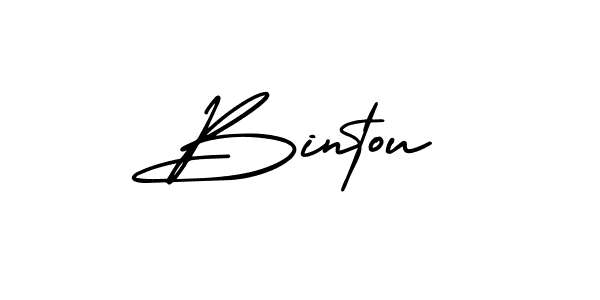 The best way (AmerikaSignatureDemo-Regular) to make a short signature is to pick only two or three words in your name. The name Bintou include a total of six letters. For converting this name. Bintou signature style 3 images and pictures png