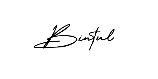 The best way (AmerikaSignatureDemo-Regular) to make a short signature is to pick only two or three words in your name. The name Bintul include a total of six letters. For converting this name. Bintul signature style 3 images and pictures png