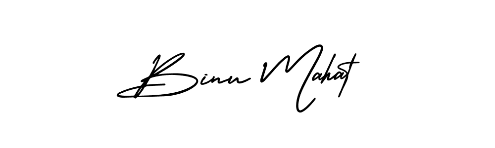 It looks lik you need a new signature style for name Binu Mahat. Design unique handwritten (AmerikaSignatureDemo-Regular) signature with our free signature maker in just a few clicks. Binu Mahat signature style 3 images and pictures png