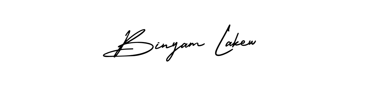Binyam Lakew stylish signature style. Best Handwritten Sign (AmerikaSignatureDemo-Regular) for my name. Handwritten Signature Collection Ideas for my name Binyam Lakew. Binyam Lakew signature style 3 images and pictures png