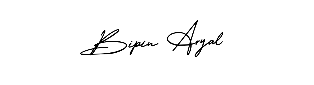 How to make Bipin Aryal name signature. Use AmerikaSignatureDemo-Regular style for creating short signs online. This is the latest handwritten sign. Bipin Aryal signature style 3 images and pictures png