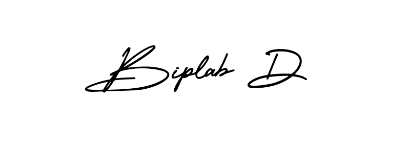 Use a signature maker to create a handwritten signature online. With this signature software, you can design (AmerikaSignatureDemo-Regular) your own signature for name Biplab D. Biplab D signature style 3 images and pictures png