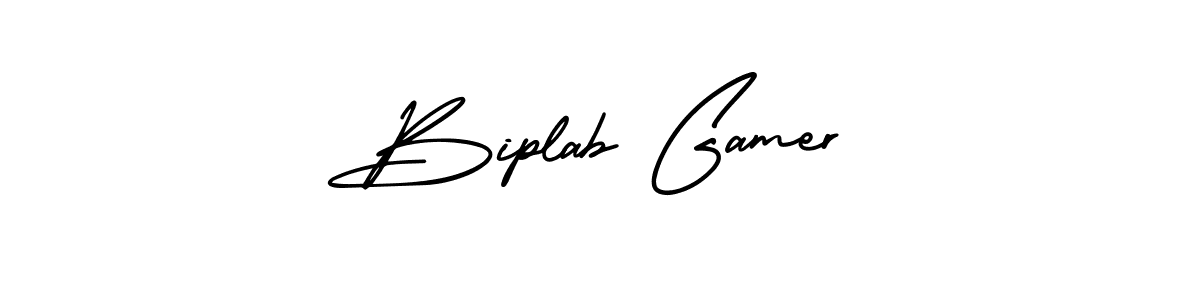 You should practise on your own different ways (AmerikaSignatureDemo-Regular) to write your name (Biplab Gamer) in signature. don't let someone else do it for you. Biplab Gamer signature style 3 images and pictures png