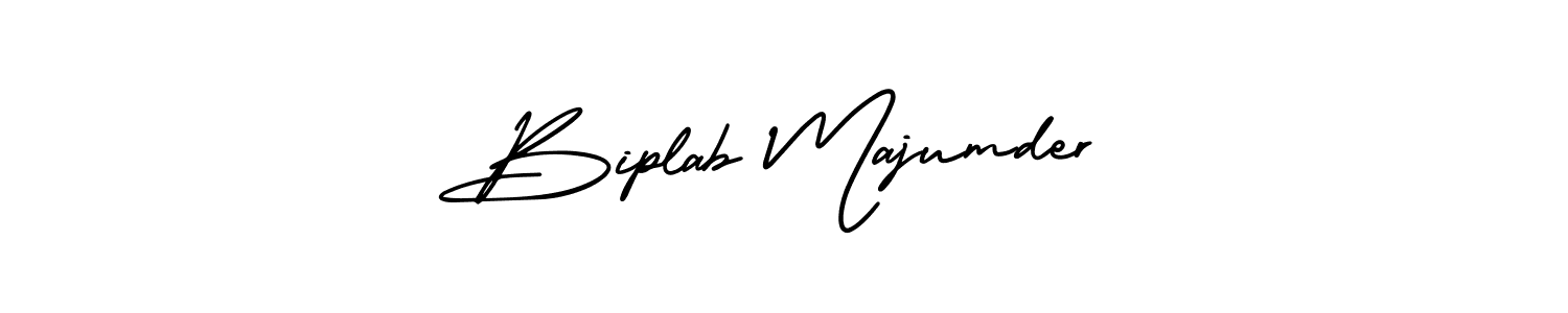 The best way (AmerikaSignatureDemo-Regular) to make a short signature is to pick only two or three words in your name. The name Biplab Majumder include a total of six letters. For converting this name. Biplab Majumder signature style 3 images and pictures png