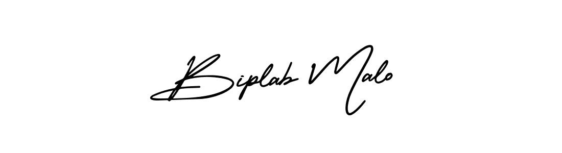 The best way (AmerikaSignatureDemo-Regular) to make a short signature is to pick only two or three words in your name. The name Biplab Malo include a total of six letters. For converting this name. Biplab Malo signature style 3 images and pictures png