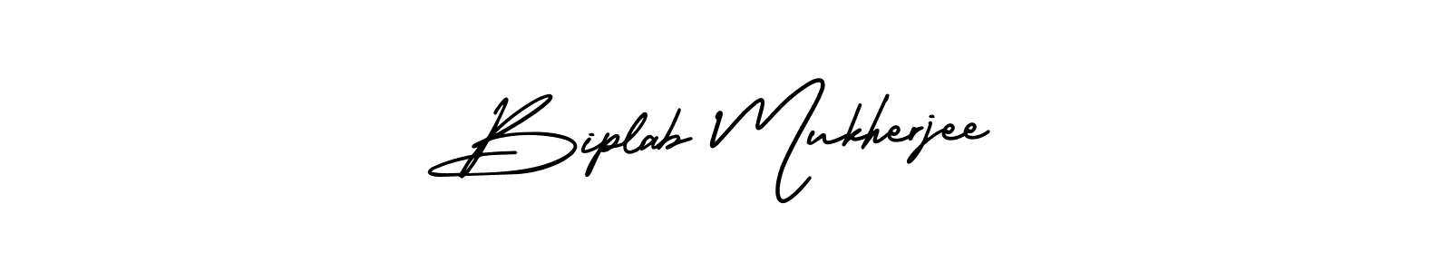 The best way (AmerikaSignatureDemo-Regular) to make a short signature is to pick only two or three words in your name. The name Biplab Mukherjee include a total of six letters. For converting this name. Biplab Mukherjee signature style 3 images and pictures png