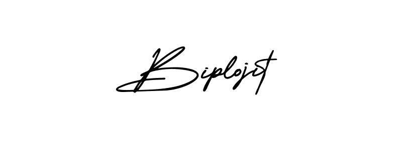 The best way (AmerikaSignatureDemo-Regular) to make a short signature is to pick only two or three words in your name. The name Biplojit include a total of six letters. For converting this name. Biplojit signature style 3 images and pictures png