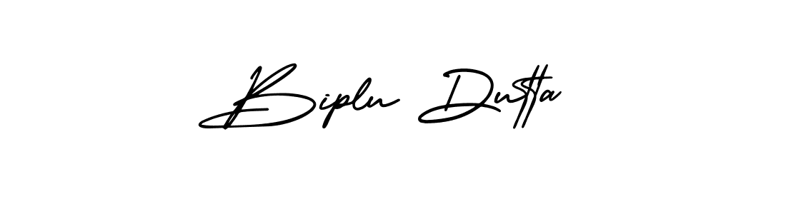 How to make Biplu Dutta name signature. Use AmerikaSignatureDemo-Regular style for creating short signs online. This is the latest handwritten sign. Biplu Dutta signature style 3 images and pictures png