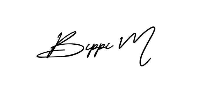 Bippi M stylish signature style. Best Handwritten Sign (AmerikaSignatureDemo-Regular) for my name. Handwritten Signature Collection Ideas for my name Bippi M. Bippi M signature style 3 images and pictures png