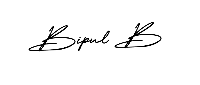 How to make Bipul B name signature. Use AmerikaSignatureDemo-Regular style for creating short signs online. This is the latest handwritten sign. Bipul B signature style 3 images and pictures png