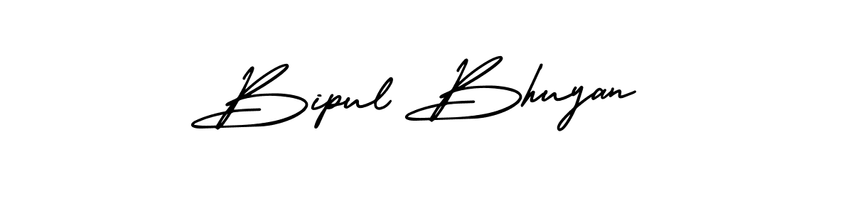 The best way (AmerikaSignatureDemo-Regular) to make a short signature is to pick only two or three words in your name. The name Bipul Bhuyan include a total of six letters. For converting this name. Bipul Bhuyan signature style 3 images and pictures png
