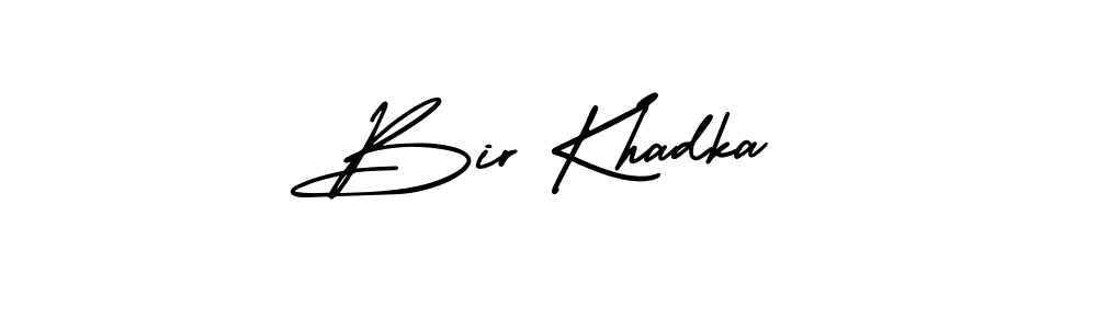 This is the best signature style for the Bir Khadka name. Also you like these signature font (AmerikaSignatureDemo-Regular). Mix name signature. Bir Khadka signature style 3 images and pictures png