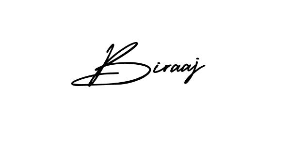 You should practise on your own different ways (AmerikaSignatureDemo-Regular) to write your name (Biraaj) in signature. don't let someone else do it for you. Biraaj signature style 3 images and pictures png