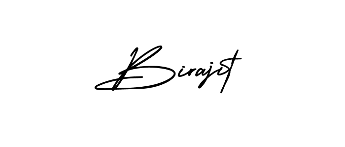 The best way (AmerikaSignatureDemo-Regular) to make a short signature is to pick only two or three words in your name. The name Birajit include a total of six letters. For converting this name. Birajit signature style 3 images and pictures png
