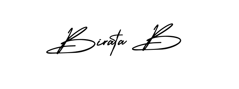 The best way (AmerikaSignatureDemo-Regular) to make a short signature is to pick only two or three words in your name. The name Birata B include a total of six letters. For converting this name. Birata B signature style 3 images and pictures png