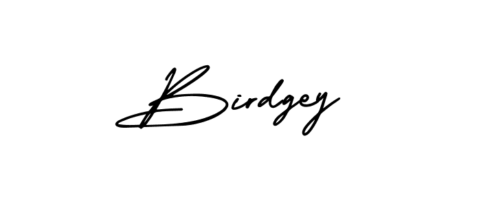 The best way (AmerikaSignatureDemo-Regular) to make a short signature is to pick only two or three words in your name. The name Birdgey include a total of six letters. For converting this name. Birdgey signature style 3 images and pictures png