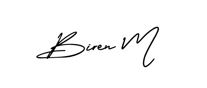 Best and Professional Signature Style for Biren M. AmerikaSignatureDemo-Regular Best Signature Style Collection. Biren M signature style 3 images and pictures png