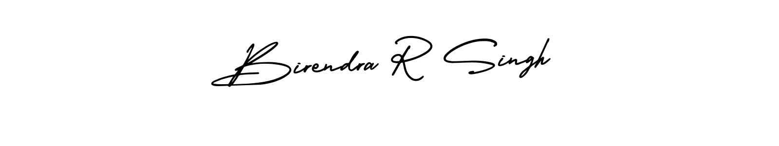 This is the best signature style for the Birendra R Singh name. Also you like these signature font (AmerikaSignatureDemo-Regular). Mix name signature. Birendra R Singh signature style 3 images and pictures png