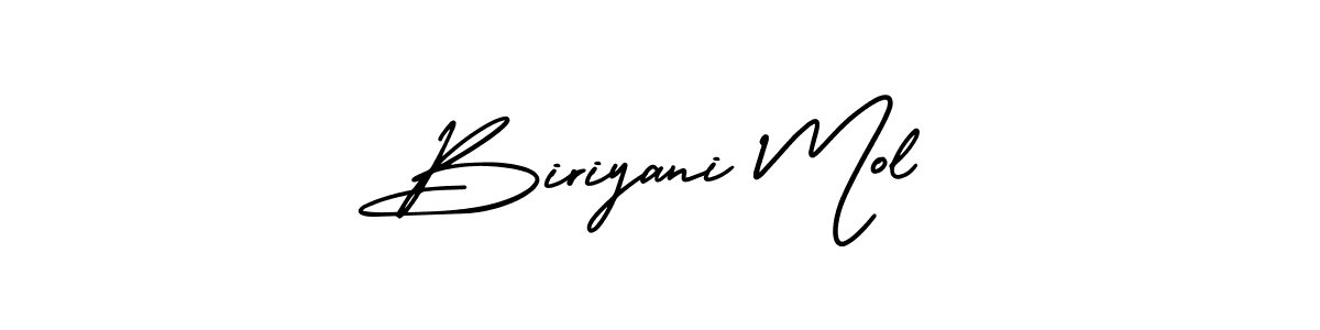 Similarly AmerikaSignatureDemo-Regular is the best handwritten signature design. Signature creator online .You can use it as an online autograph creator for name Biriyani Mol. Biriyani Mol signature style 3 images and pictures png