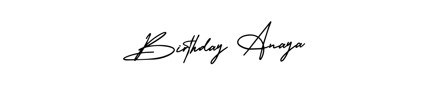 Birthday Anaya stylish signature style. Best Handwritten Sign (AmerikaSignatureDemo-Regular) for my name. Handwritten Signature Collection Ideas for my name Birthday Anaya. Birthday Anaya signature style 3 images and pictures png