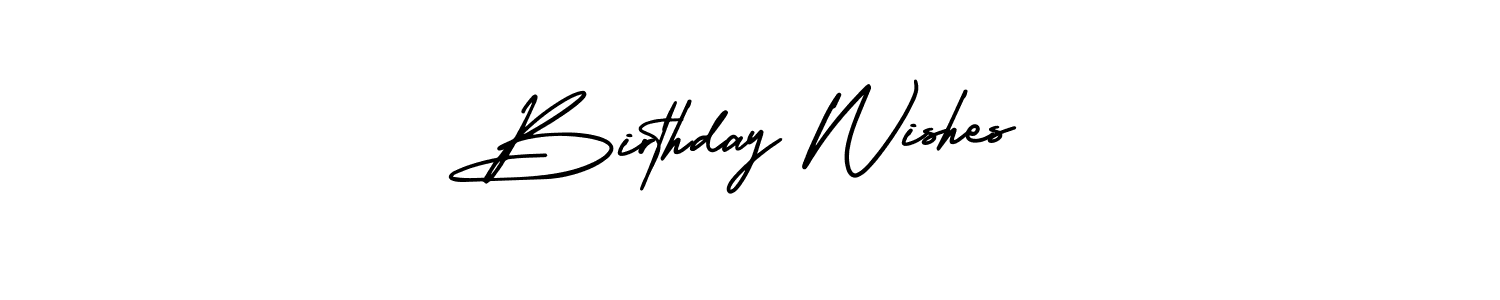 The best way (AmerikaSignatureDemo-Regular) to make a short signature is to pick only two or three words in your name. The name Birthday Wishes include a total of six letters. For converting this name. Birthday Wishes signature style 3 images and pictures png