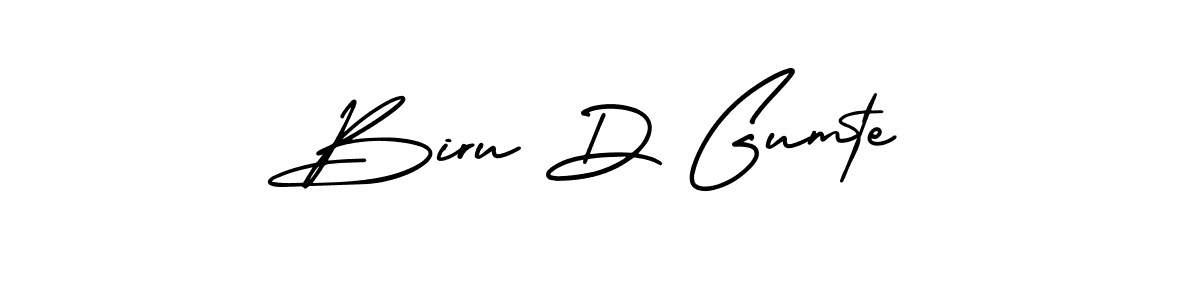 Create a beautiful signature design for name Biru D Gumte. With this signature (AmerikaSignatureDemo-Regular) fonts, you can make a handwritten signature for free. Biru D Gumte signature style 3 images and pictures png