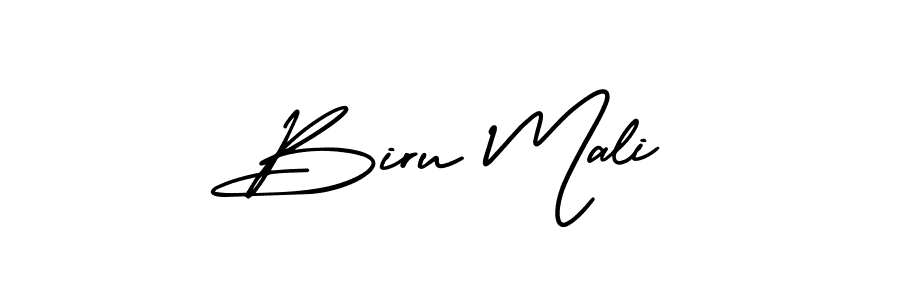 How to make Biru Mali signature? AmerikaSignatureDemo-Regular is a professional autograph style. Create handwritten signature for Biru Mali name. Biru Mali signature style 3 images and pictures png
