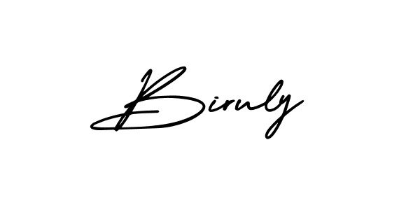 Use a signature maker to create a handwritten signature online. With this signature software, you can design (AmerikaSignatureDemo-Regular) your own signature for name Biruly. Biruly signature style 3 images and pictures png