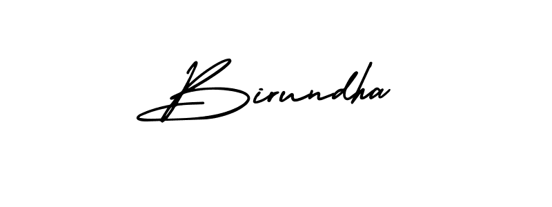 The best way (AmerikaSignatureDemo-Regular) to make a short signature is to pick only two or three words in your name. The name Birundha include a total of six letters. For converting this name. Birundha signature style 3 images and pictures png